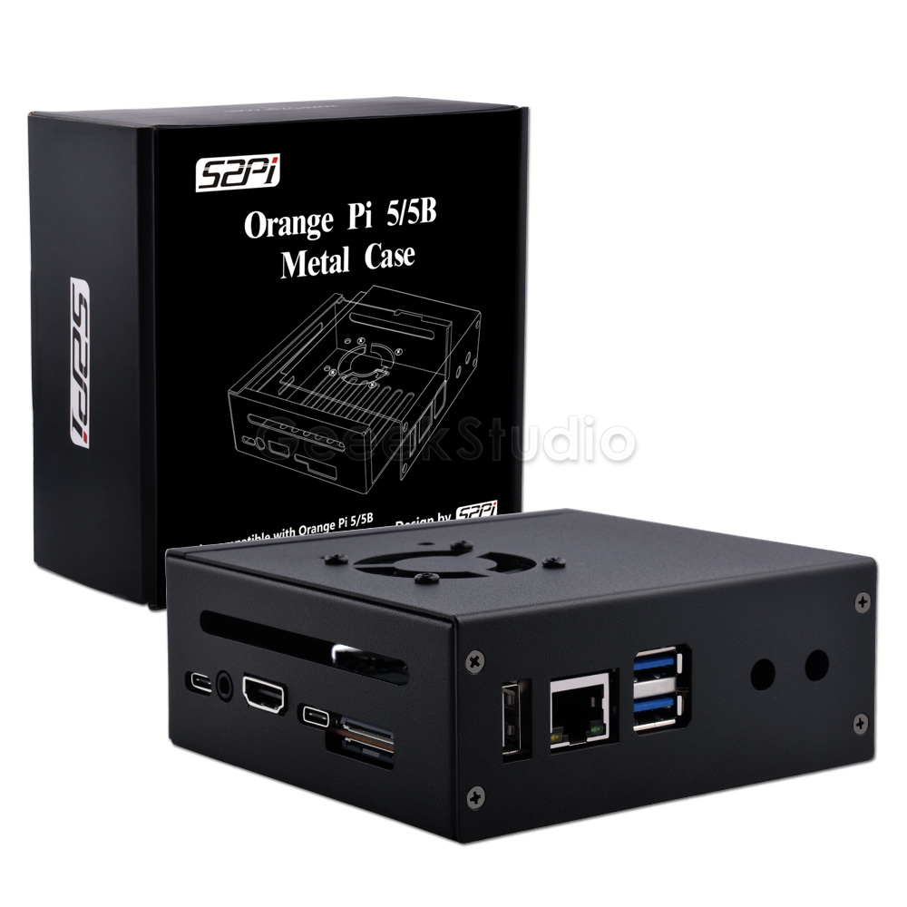 Pi 5 Case - Custodia protettiva in metallo arancione Pi