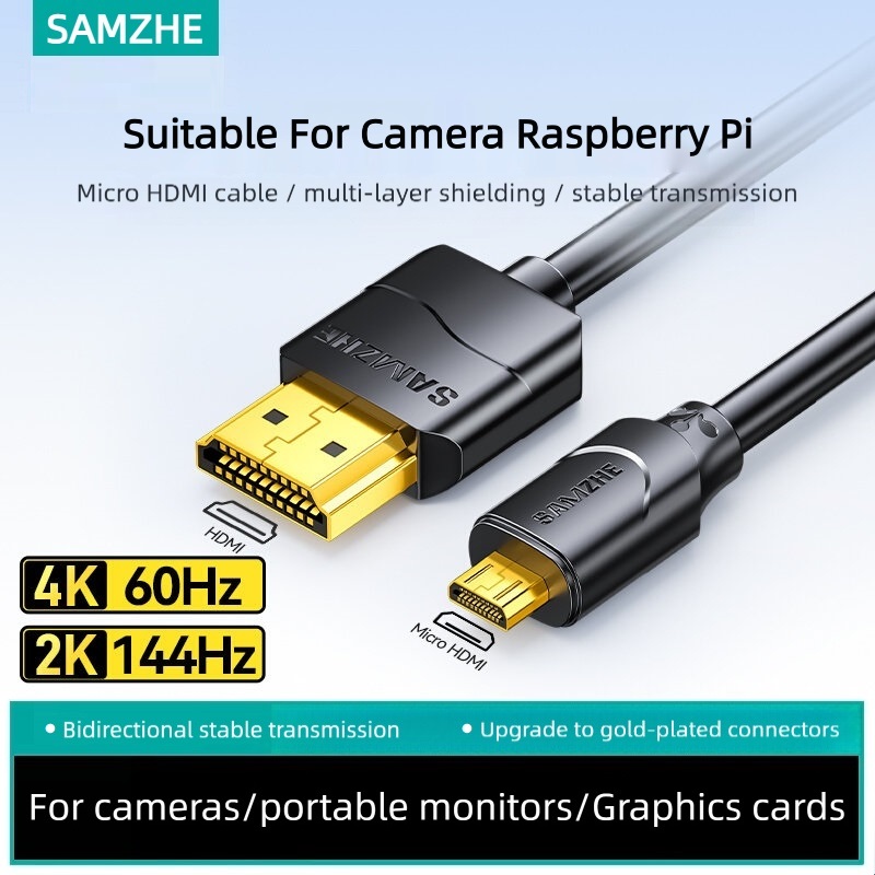 Pi Camera Cable - SAMZHE Cavo Micro HDMI Compatibile 4K/60Hz